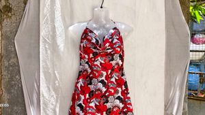 I. Vibrant Floral Halter Neck Dress