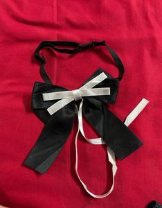 Chic Black & White Bow Tie Accessory