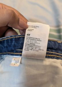 HnM Y2K Denim Shorts Distressed Animal Pockets