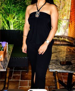 Sparkling Embellished Black Halter top