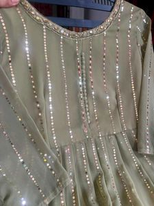 Elegant Sequined Ethnic Single  Gown