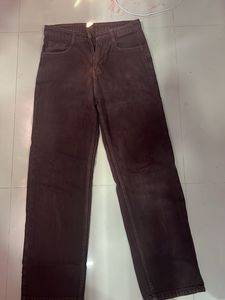 Dark brown washed denim jeans