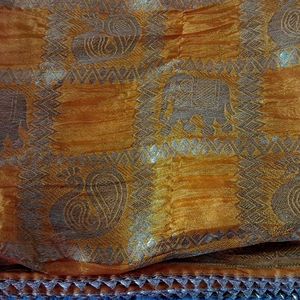 Vibrant Yellow Silk Saree