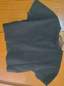 oversized crop Black T-Shirt