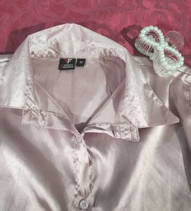 Silky Satin Button-Down