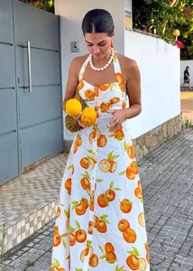 ZARA VIBRANT CITRUS PRINT DRESS