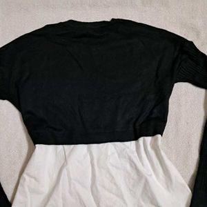Korean Pinteresty Stylish Black &amp; White Knit Top