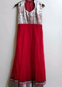 Red & Silver Maxi Dress