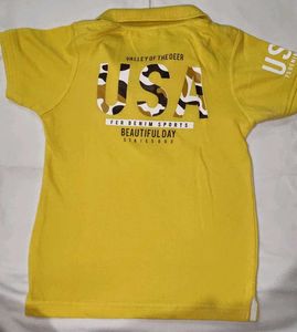 Yellow Graphic Print Polo Shirt