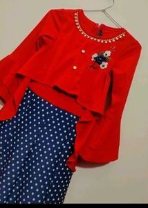 Red🔴 Blue🔵 Winter Dress For 12- 14 Year Gir