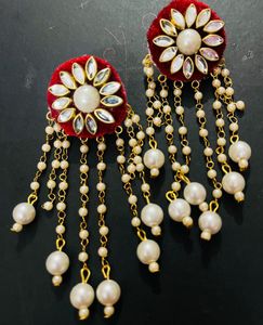 Fancy Party Wear Fabric Earrings