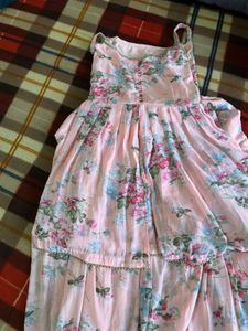 Floral Printed Peach sharara set