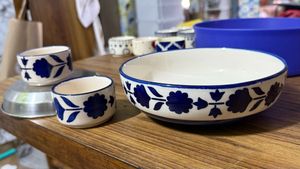 Blue Floral Serving Bowl Set Nestasia
