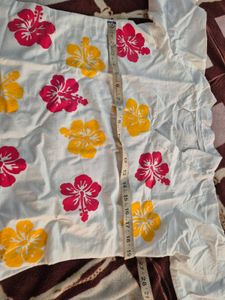 White Hibiscus Print Co-ord Set