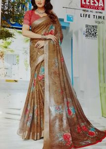 Beautiful Floral Print Saree