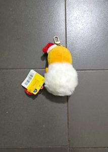 Cute Plush Keychain with Santa Hat