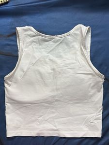 White Sleeveless Padded Crop Top