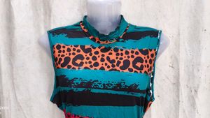 Chic Sleeveless Animal Print Dress