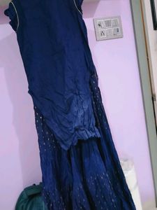 Stunning Navy Blue Embellished Kurta Set