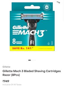 Gillette Mach 3 Shaving Cartridges Razor (8Pack)