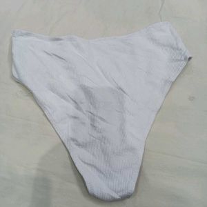 🪔 Ribbed White High-Waisted Bikini Bottom