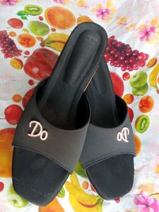 Chic Black 'Do' Embellished Slides