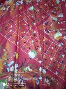 Vintage Floral Print Fabric Saree