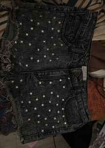 Distressed Denim Shorts