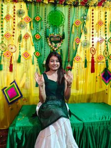 green sarara set perfect for haldi and mehendi an