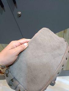 Felt Flower Accent Shoulder Bag