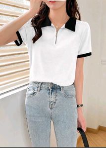 Classic Zip-Up Polo T-Shirt