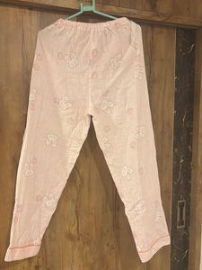 Cute Pink Bunny Print Pajama Pants