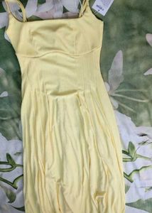 Savana Butter Yellow Coquette Midi Dress
