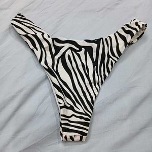 Zebra Print High-😍Waisted Bikini Bottoms