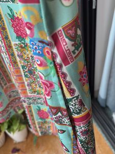Vibrant print Sleeveless Dress with pock