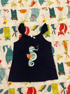 Cute Seahorse Top &amp; Floral Shorts Set