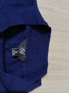 Navy Blue Mock Neck Sweatshirt