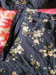Floral Print Dress with Matching Skirt