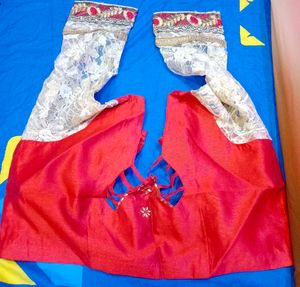 Red Embroidered Complete Saare