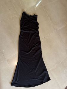 Sparkly Sequin Bodice Black Maxi Dress