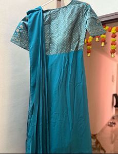 Elegant Teal Ethnic Gown