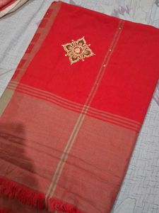 Red Embroidered Saree