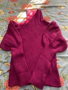 Purple Colour High neck With Puff Sleeves