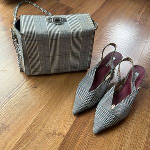 Primark Houndstooth Slingback Kitten Heels