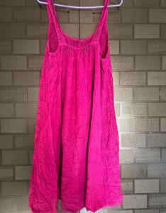 Magenta slip Button-Down Dress