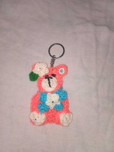 Handmade Crochet Teddy Bear Keychain
