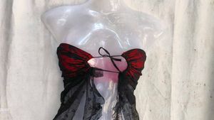 Gothic Red &amp; Black Corset Top