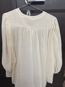 Cream Button-Down Blouse