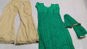 Long koti 2 pice frock with dupatta full set