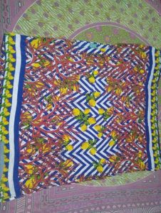 Vibrant Lemon & Coral Print kaftan
